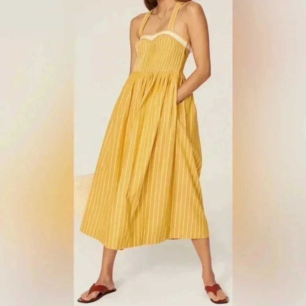 The Great - the Laurel dress in sunburst stripes size 1(small) with pockets